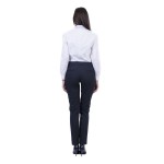Дамски комплект от бяла риза и син панталон